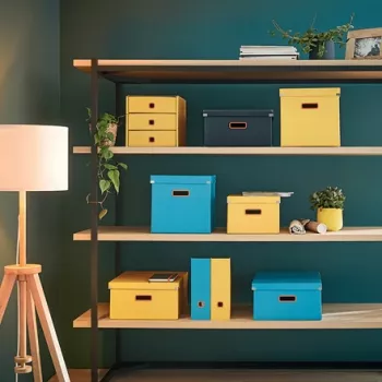 Leitz Click & Store Cosy Medium Storage Box, Storage box, Blue, Rectangular, Carton, Monochromatic, Indoor