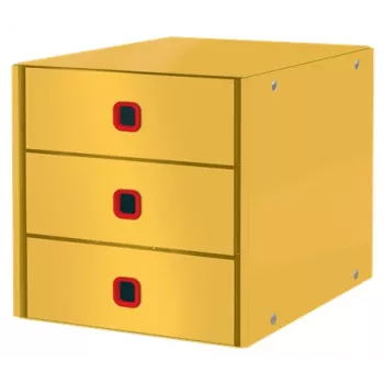 Leitz Click & Store Cosy Drawer Cabinet (3 drawers), Yellow, Carton, 286 mm, 358 mm, 282 mm