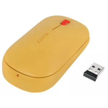 Leitz Cosy Wireless Mouse, Ambidextrous, RF Wireless + Bluetooth, 4000 DPI, Orange