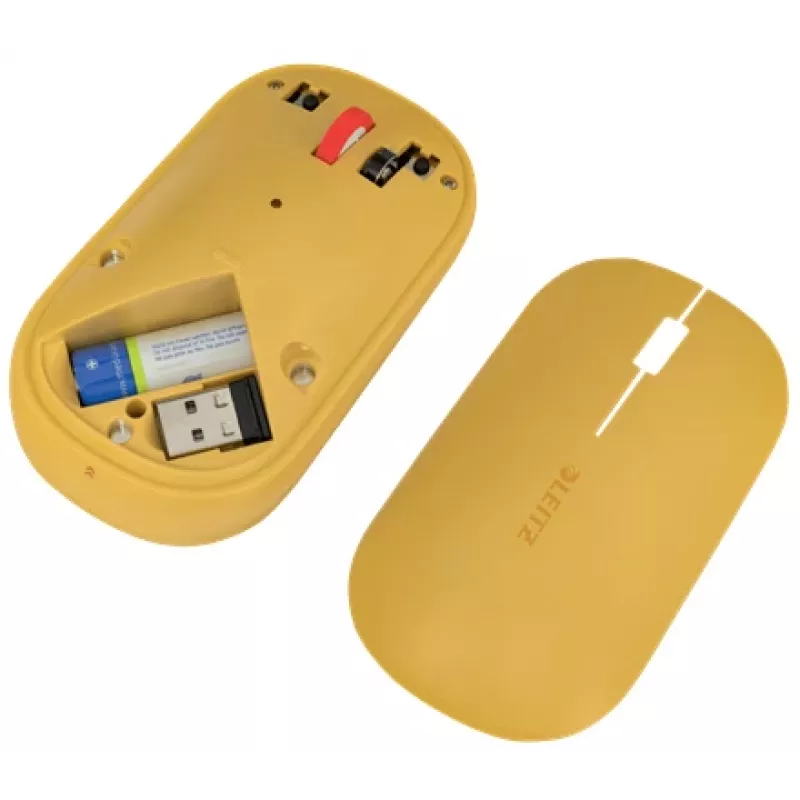 Leitz Cosy Wireless Mouse, Ambidextrous, RF Wireless + Bluetooth, 4000 DPI, Orange