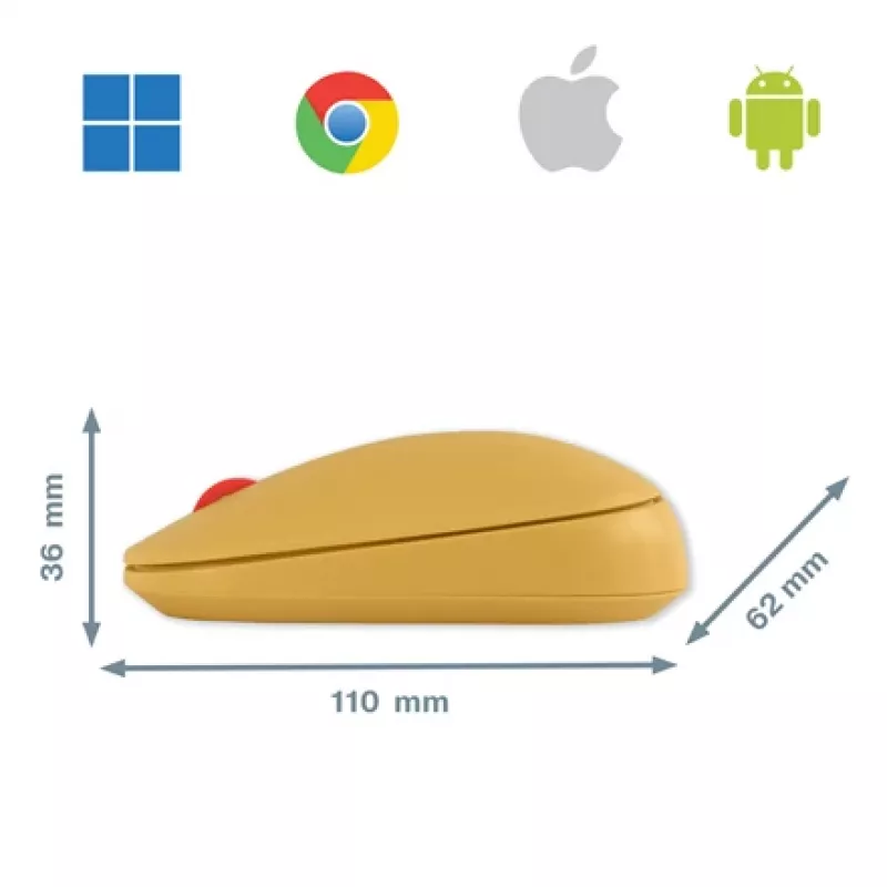 Leitz Cosy Wireless Mouse, Ambidextrous, RF Wireless + Bluetooth, 4000 DPI, Orange