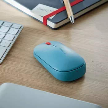 Leitz Cosy Wireless Mouse, Ambidextrous, RF Wireless + Bluetooth, 4000 DPI, Blue