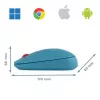 Leitz Cosy Wireless Mouse, Ambidextrous, RF Wireless + Bluetooth, 4000 DPI, Blue