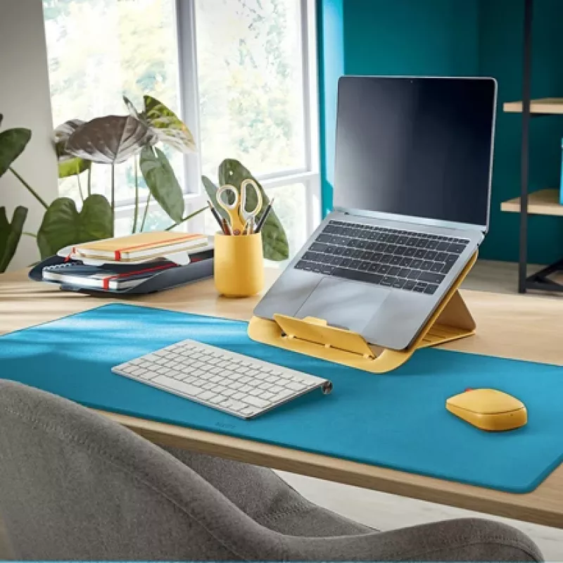 Leitz Cosy Wireless Mouse, Ambidextrous, RF Wireless + Bluetooth, 4000 DPI, Blue