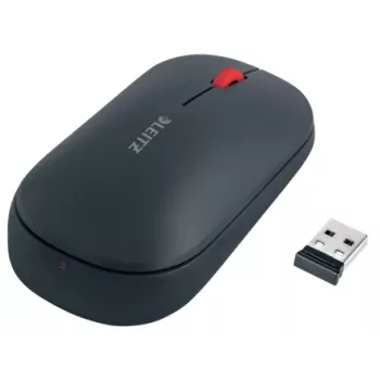Leitz Cosy Wireless Mouse, Ambidextrous, RF Wireless + Bluetooth, 4000 DPI, Grey