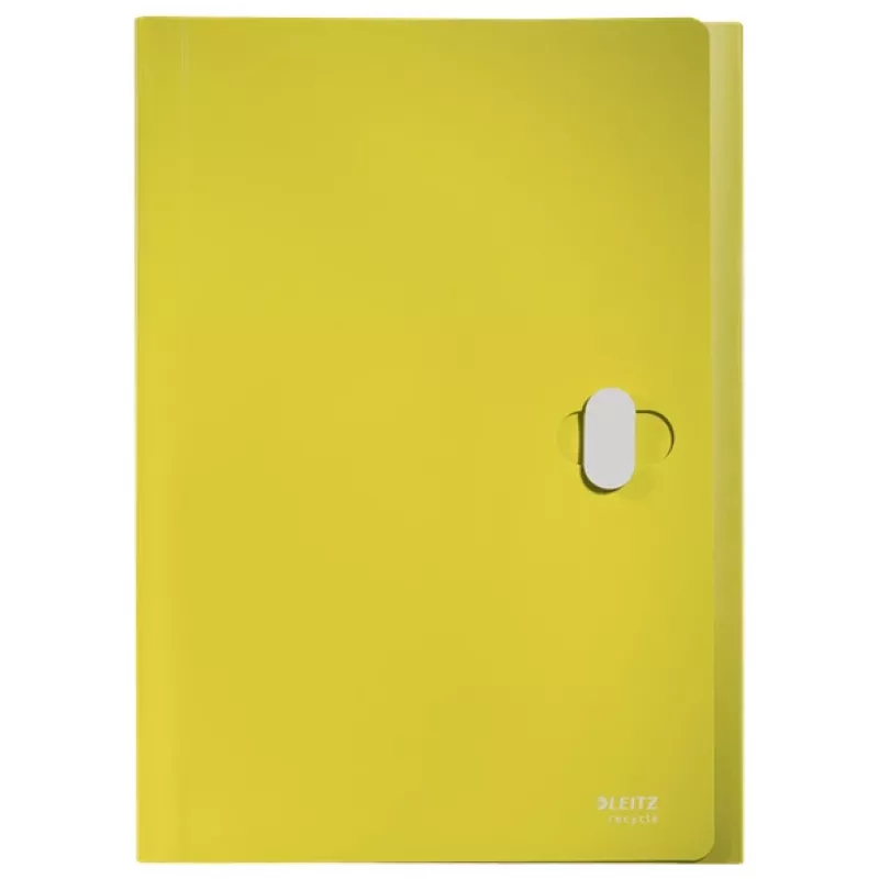 Leitz Recycle Expanding Concertina File, Conventional file folder, A4, Polypropylene (PP), Yellow, Landscape, 250 sheets