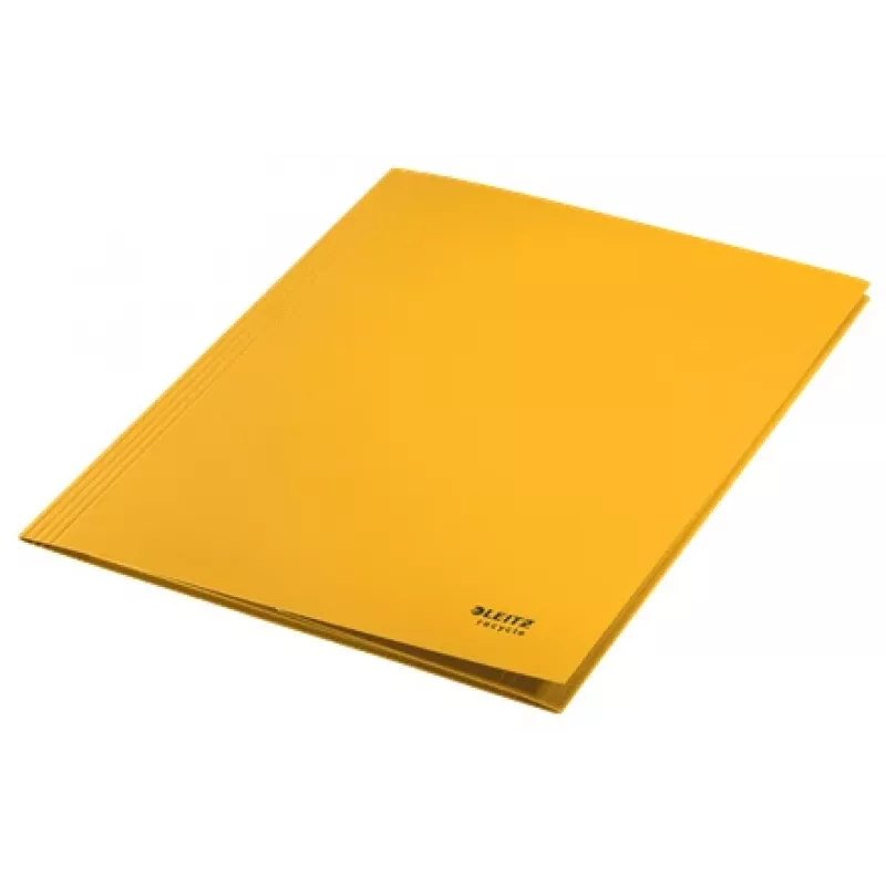 Leitz Recycle Card 3-Flap Folder, Conventional file folder, A4, Carton, Yellow, Landscape/Portrait, 250 sheets