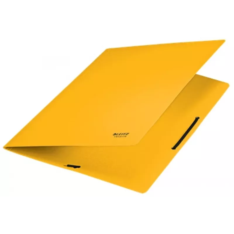 Leitz Recycle Card Folder with elastic bands, Conventional file folder, A4, Carton, Yellow, Landscape/Portrait, 250 sheets