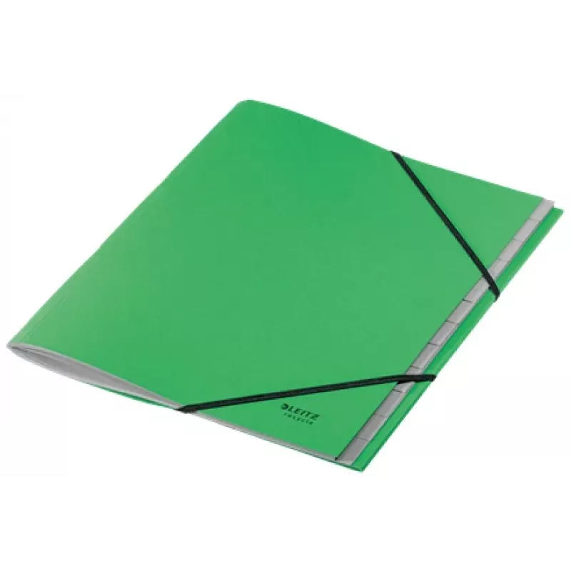 Leitz Recycle Card Divider Book, Conventional file folder, A4, Carton, Green, 430 g/m², Elastic band