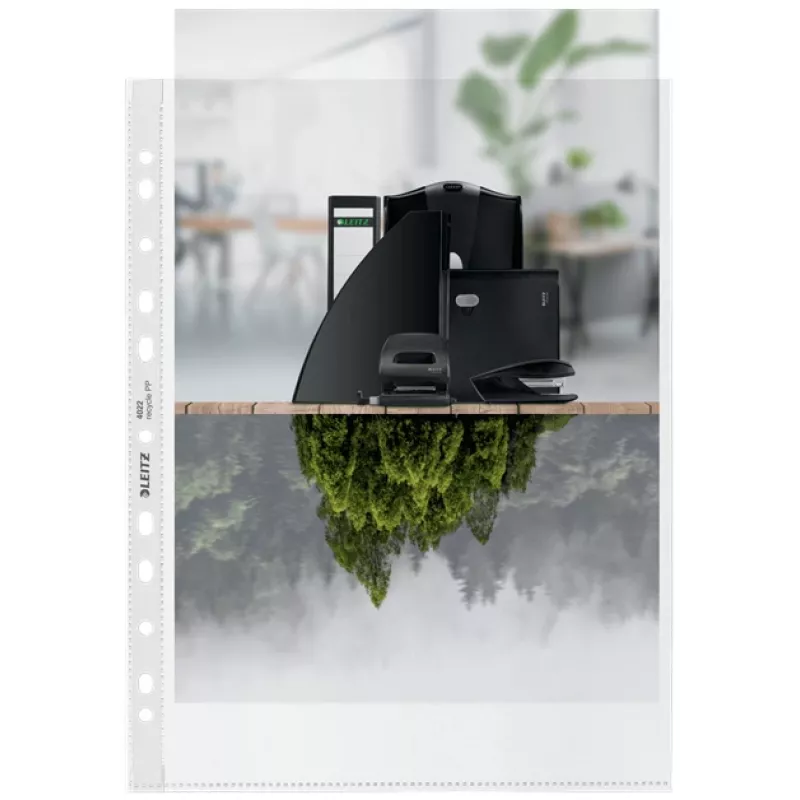 Leitz Recycle A4 Pocket Dispenser, 40 pcs, 210 x 297 mm (A4), Transparent, Polypropylene (PP), Portrait, Top, 0.07 mm