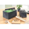 Leitz Fabric Storage Box with lid medium, pack of 2, Storage box, Blue, Rectangular, Fabric, Monochromatic, Fabric