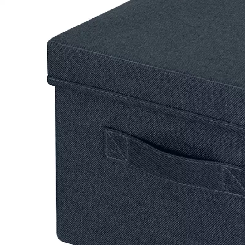 Leitz Fabric Storage Box with lid medium, pack of 2, Storage box, Blue, Rectangular, Fabric, Monochromatic, Fabric