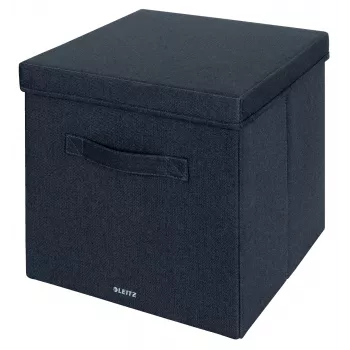 Leitz Fabric Storage Box with lid large, pack of 2, Grey, Fabric, 330 mm, 380 mm, 325 mm, 1.24 kg
