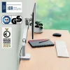 Leitz Ergo Space Saving Single Monitor Arm, Clamp/Grommet, 9 kg, 43.2 cm (17 inch), 81.3 cm (32 inch), 100 x 100 mm, Grey
