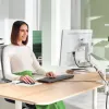 Leitz Ergo Space Saving Single Monitor Arm, Clamp/Grommet, 9 kg, 43.2 cm (17 inch), 81.3 cm (32 inch), 100 x 100 mm, Grey