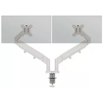 Leitz Ergo Space Saving Dual Monitor Arm, Clamp/Grommet, 18 kg, 43.2 cm (17 inch), 81.3 cm (32 inch), 100 x 100 mm, Grey