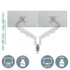 Leitz Ergo Space Saving Dual Monitor Arm, Clamp/Grommet, 18 kg, 43.2 cm (17 inch), 81.3 cm (32 inch), 100 x 100 mm, Grey