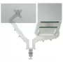 Leitz Ergo Space Saving Dual Monitor & Laptop Arm, Clamp/Grommet, 9 kg, 33 cm (13 inch), 81.3 cm (32 inch), 100 x 100 mm, Grey
