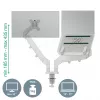 Leitz Ergo Space Saving Dual Monitor & Laptop Arm, Clamp/Grommet, 9 kg, 33 cm (13 inch), 81.3 cm (32 inch), 100 x 100 mm, Grey