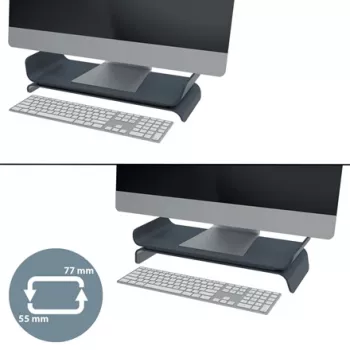 Leitz Ergo Adjustable Monitor Stand, Freestanding, 68.6 cm (27 inch), Height adjustment, Grey