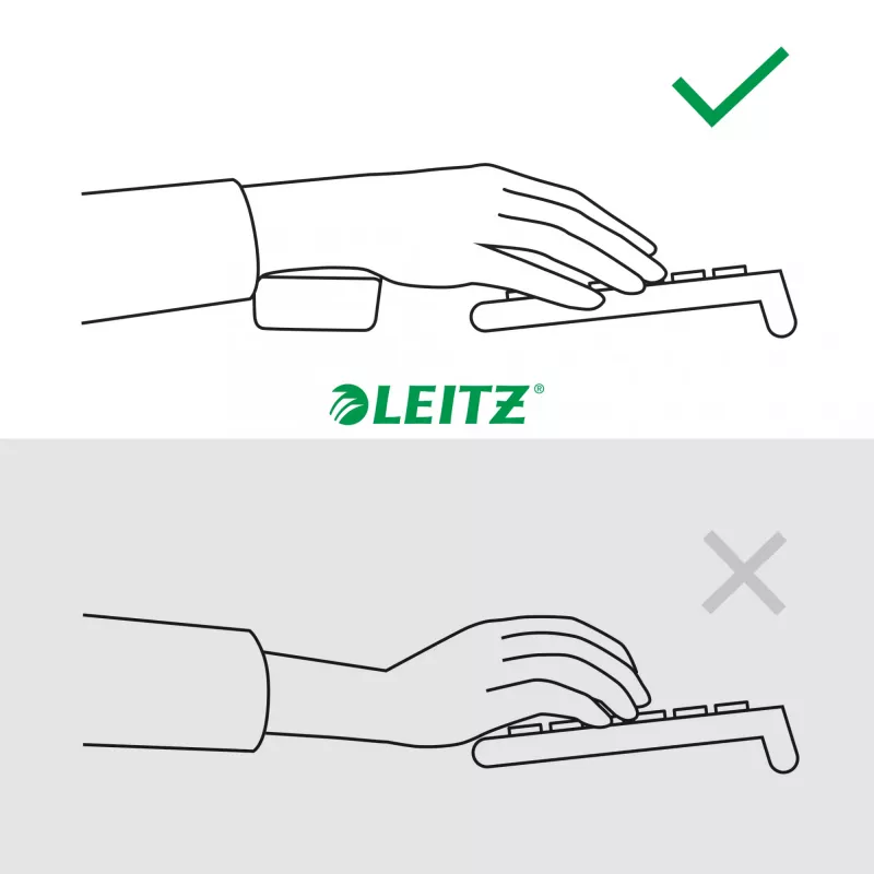 Leitz Ergo Adjustable Keyboard Wrist Rest, Dark Grey, 71 mm, 437 mm, 22 mm, 1 pc(s)