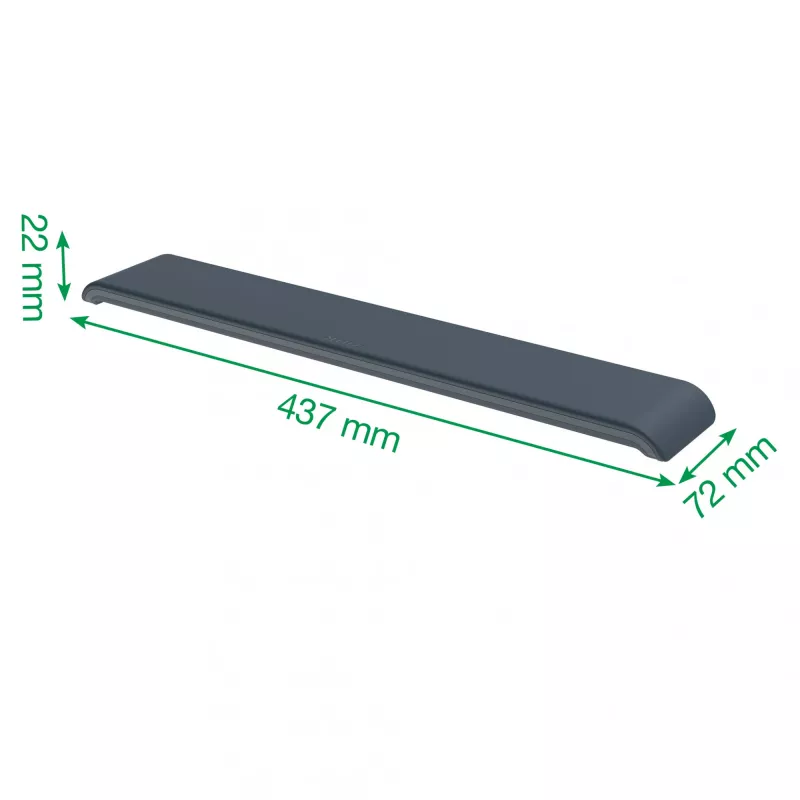 Leitz Ergo Adjustable Keyboard Wrist Rest, Dark Grey, 71 mm, 437 mm, 22 mm, 1 pc(s)