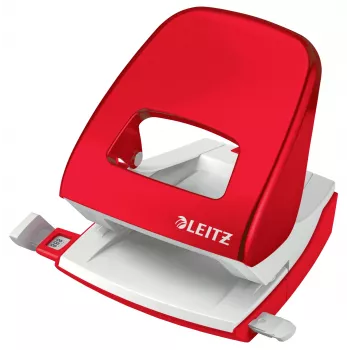 Leitz Hole Punch WOW 5008 Metal 2-hole / 30sheets, 30 sheets, Red, White, Metal, 8 cm, 5.5 mm, A6