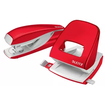 Leitz Hole Punch WOW 5008 Metal 2-hole / 30sheets, 30 sheets, Red, White, Metal, 8 cm, 5.5 mm, A6