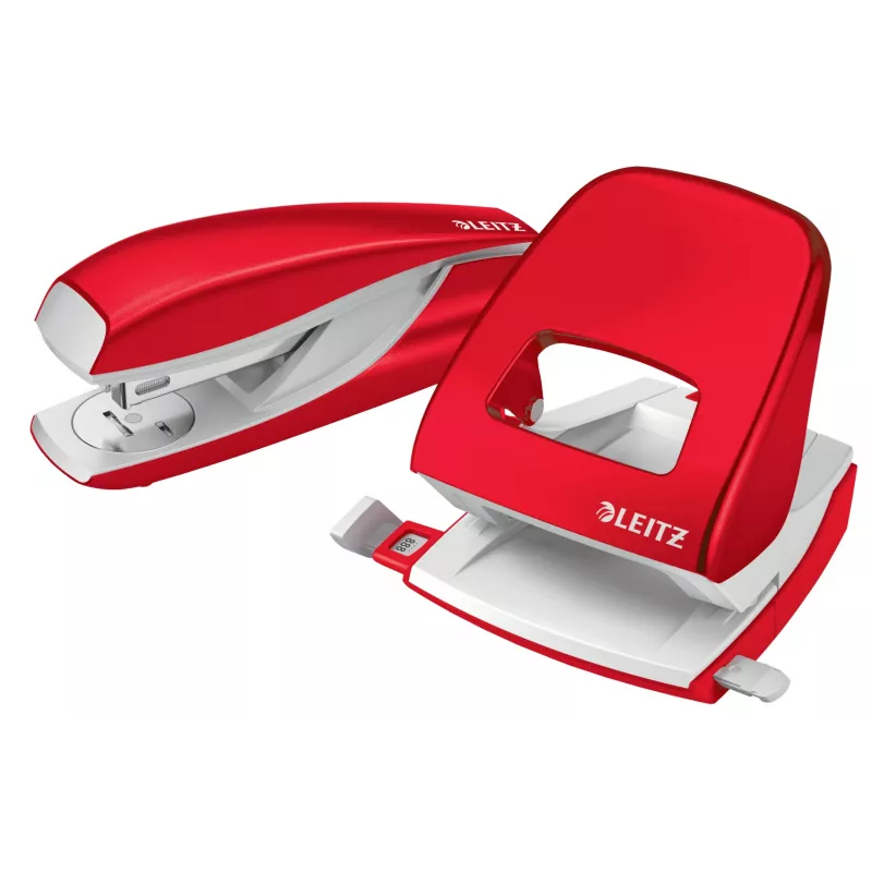 Leitz Hole Punch WOW 5008 Metal 2-hole / 30sheets, 30 sheets, Red, White, Metal, 8 cm, 5.5 mm, A6