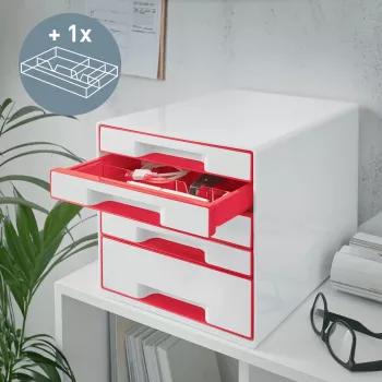 Leitz Drawer Cabinet WOW Cube 5-drawer, 5 drawer(s), Plastic, 270 mm, 287 mm, 363 mm, 3.59 kg
