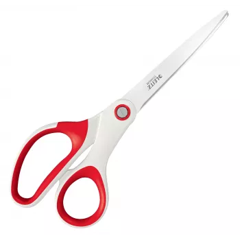 Leitz WOW Titanium Office Scissors 205 mm, Adult, Straight cut, Single, Red, White, Stainless steel, Office scissors