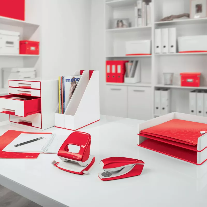Leitz Magazine File WOW Dual Colour, Red, White, Plastic, A4, 73 mm, 318 mm, 272 mm