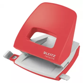 Leitz NeXXt Recycle Hole Punch, 30 sheets, Red, Plastic, 8 cm, 5.5 mm, A4, A5, A6, Folio, US-Quart, 8 x 8 x 8 cm