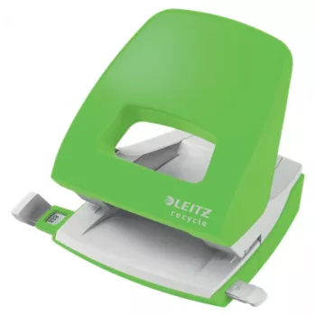 Leitz NeXXt Recycle Hole Punch, 30 sheets, Green, Plastic, 8 cm, 5.5 mm, A4, A5, A6, Folio, US-Quart, 8 x 8 x 8 cm