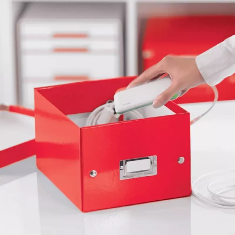 Leitz Click & Store WOW Small Storage Box, Storage box, Red, Rectangular, Carton, Monochromatic, Indoor