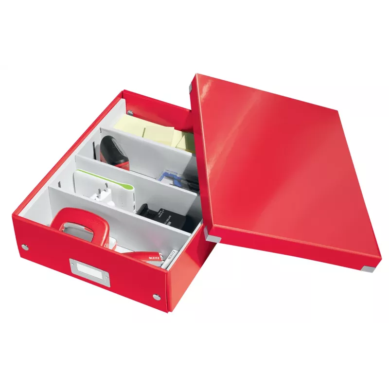 Leitz Click & Store WOW Medium Organiser Box, Storage box, Red, Rectangular, Carton, Monochromatic, Indoor