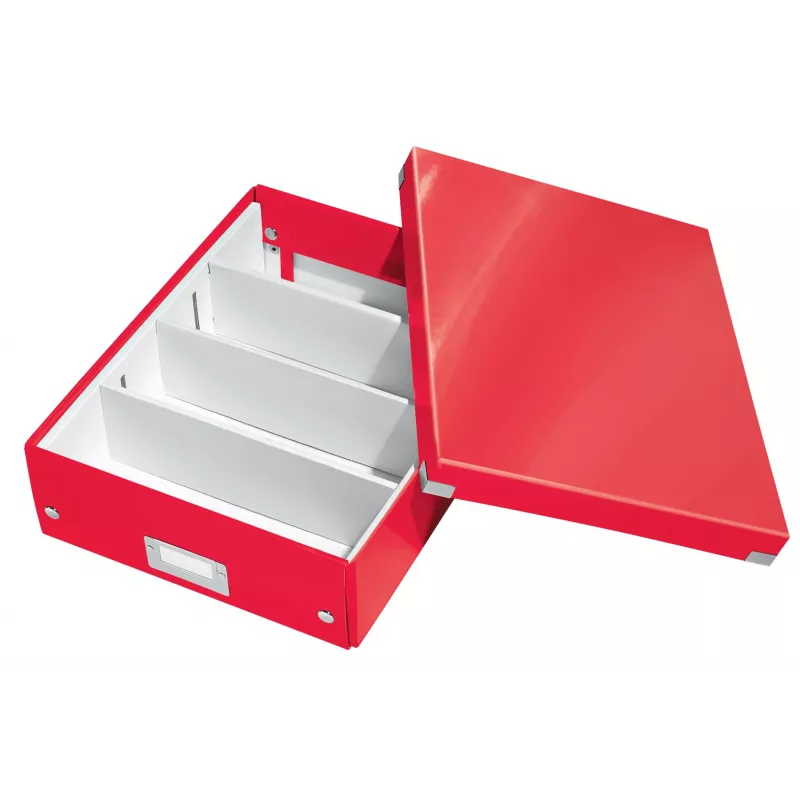 Leitz Click & Store WOW Medium Organiser Box, Storage box, Red, Rectangular, Carton, Monochromatic, Indoor