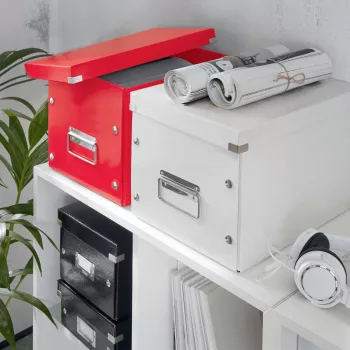 Leitz Box Click & Store WOW Cube Large Storage Box, Storage box, Red, Rectangular, Carton, Monochromatic, Indoor