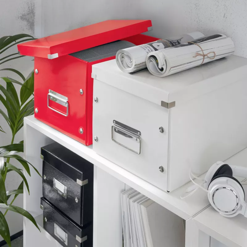 Leitz Box Click & Store WOW Cube Large Storage Box, Storage box, Red, Rectangular, Carton, Monochromatic, Indoor