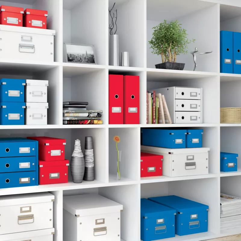 Leitz Box Click & Store WOW Cube Large Storage Box, Storage box, Red, Rectangular, Carton, Monochromatic, Indoor