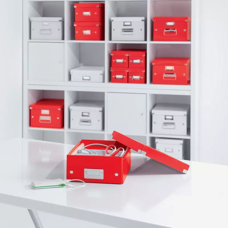 Leitz Box Click & Store WOW Cube Large Storage Box, Storage box, Red, Rectangular, Carton, Monochromatic, Indoor