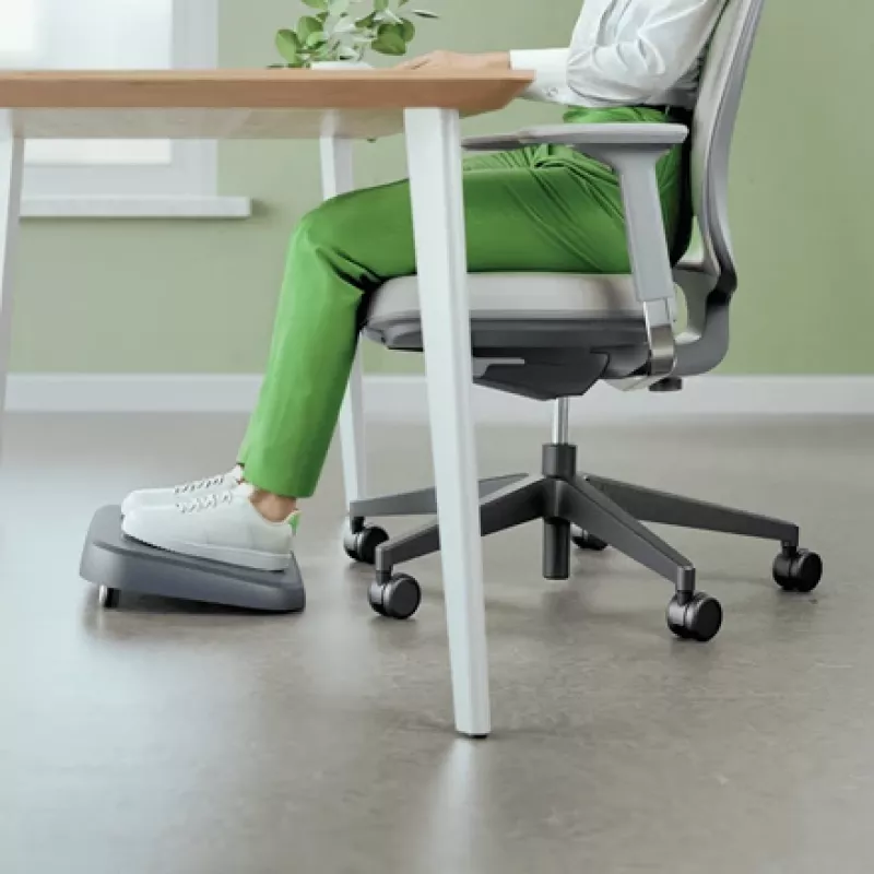 Leitz Ergo Adjustable Desk Foot Rest, 80% recycled plastic, Grey, Recycled plastic, 34 cm, 42 cm, 340 mm, 420 mm