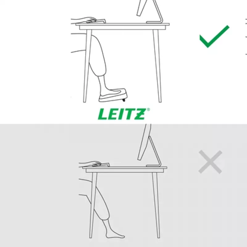 Leitz Ergo Adjustable Desk Foot Rest, 80% recycled plastic, Grey, Recycled plastic, 34 cm, 42 cm, 340 mm, 420 mm