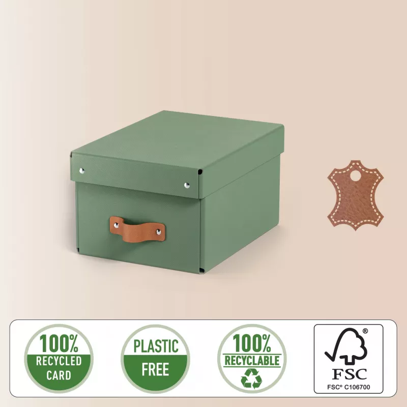 Leitz Puro Storage Box with lid, small, 7L, 100% recycled card, pack of 2