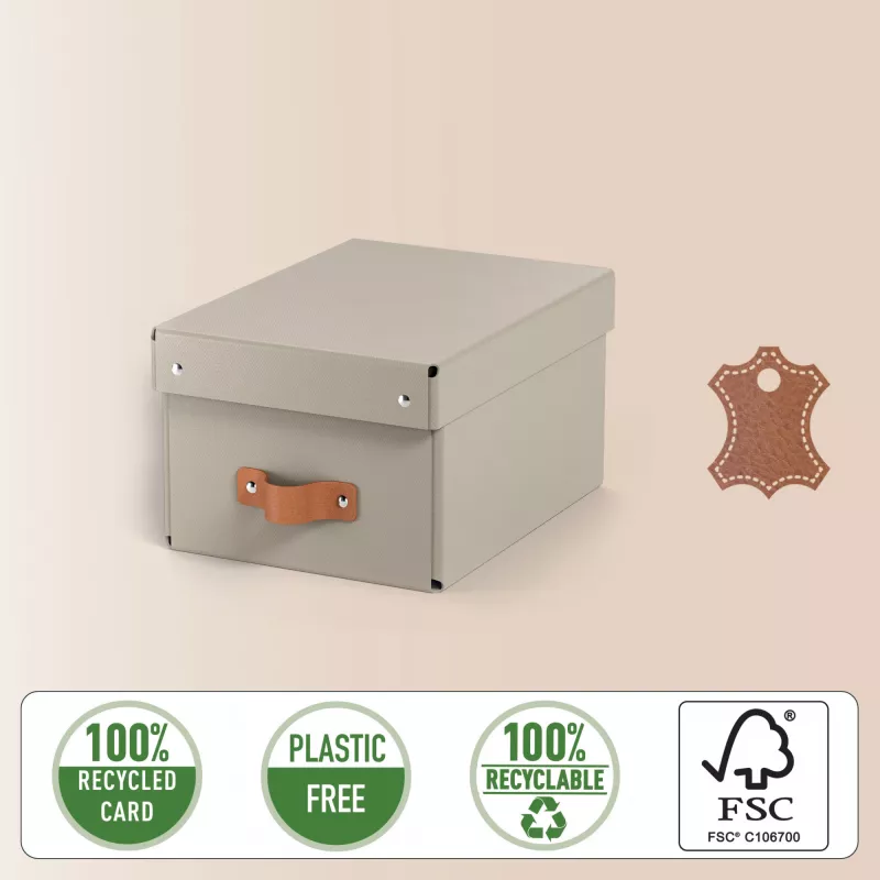 Leitz Puro Storage Box with lid, small, 7L, 100% recycled card, pack of 2