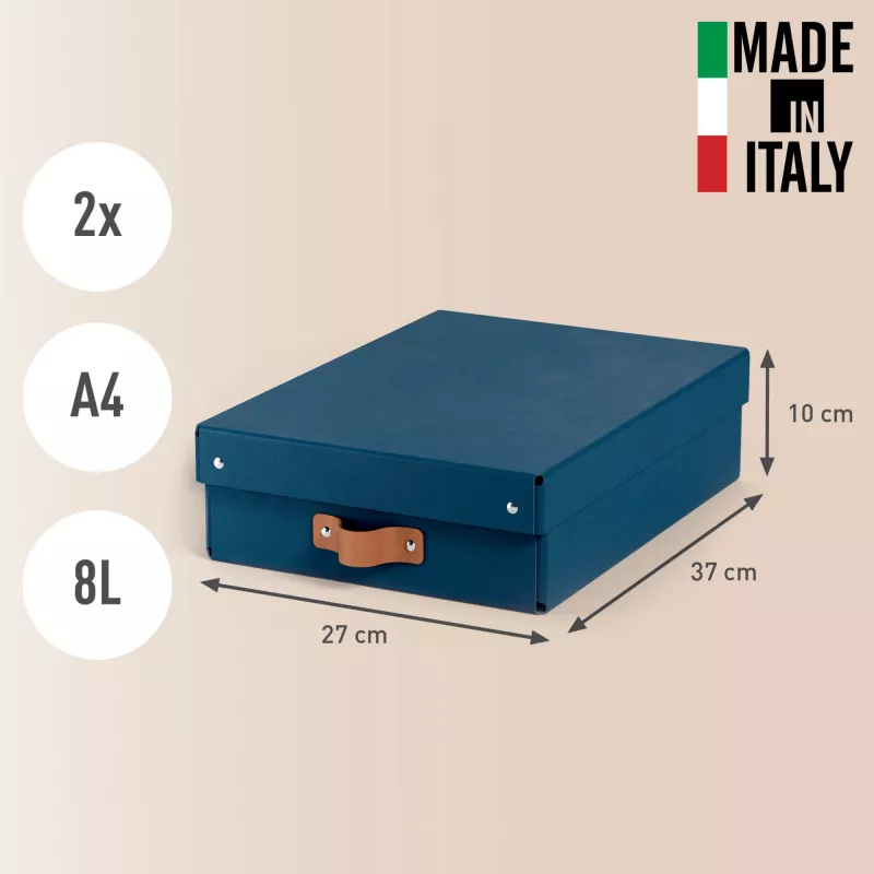 Leitz Puro Storage Box with lid, medium low, 8L, 100% recycled card, pack of 2