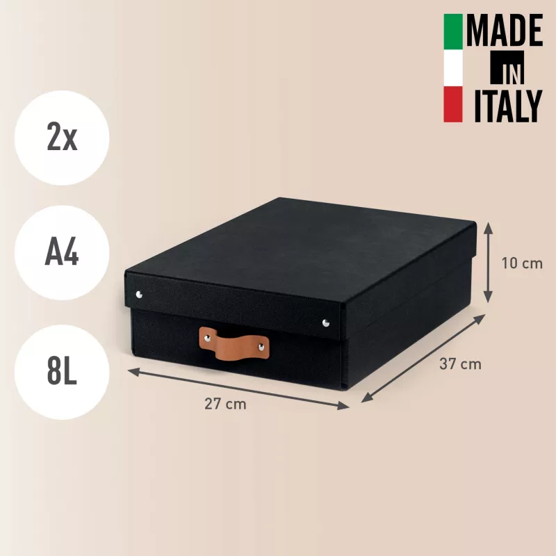 Leitz Puro Storage Box with lid, medium low, 8L, 100% recycled card, pack of 2