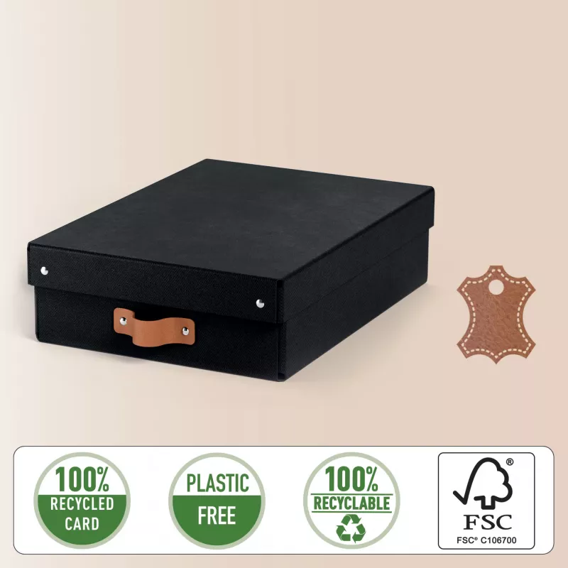 Leitz Puro Storage Box with lid, medium low, 8L, 100% recycled card, pack of 2