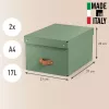 Leitz Puro Storage Box with lid, medium, 17L, 100% recycled card, pack of 2
