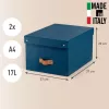 Leitz Puro Storage Box with lid, medium, 17L, 100% recycled card, pack of 2